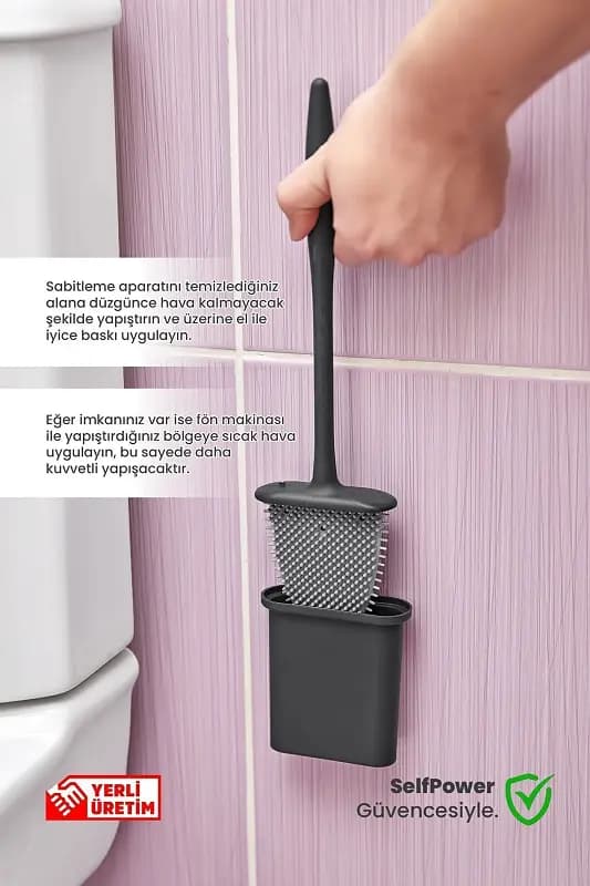 Duvara Yapışan Tuvalet Fırçası - Görsel 1